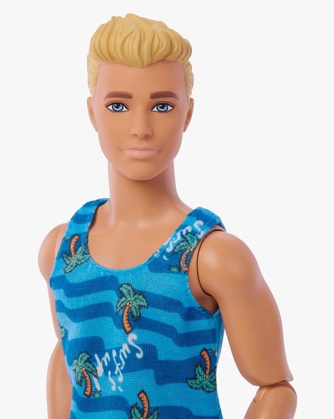 Ken Doll with Surfboard Poseable Blonde Barbie Beach Doll