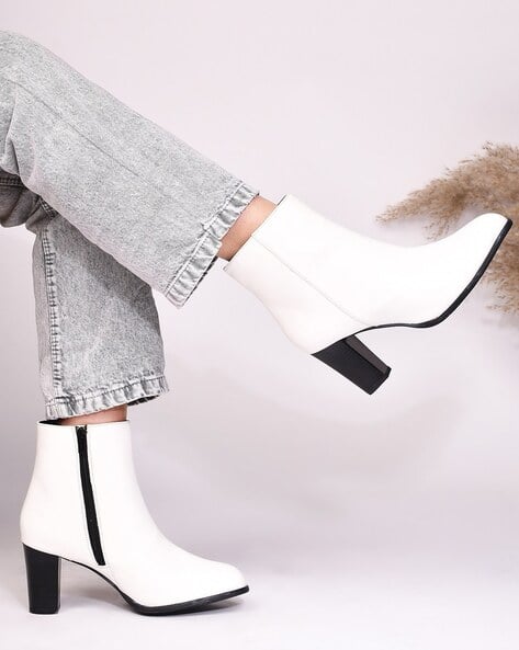 Women Ankle-Length Boots with Zip Closure