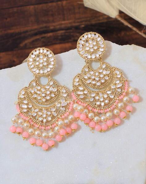 Buy Baby Pink Meenakari Hand Painted Earrings Indian Earrings Pakistani  Jhumkas Pink Jhumkas Pink Chandbalis Online in India - Etsy