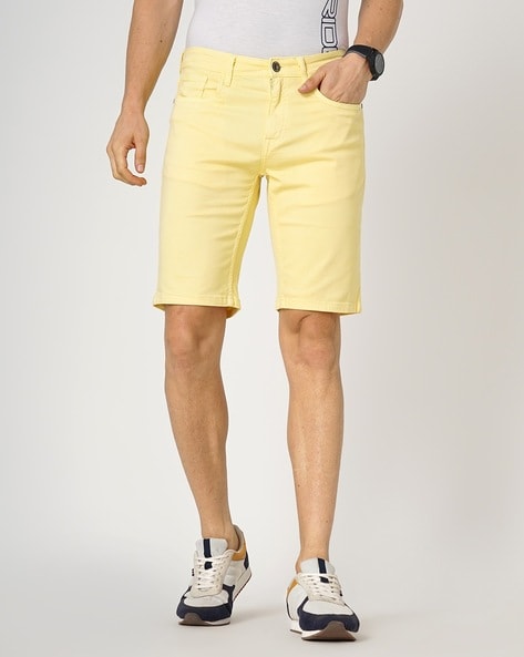 Yellow jean deals shorts mens