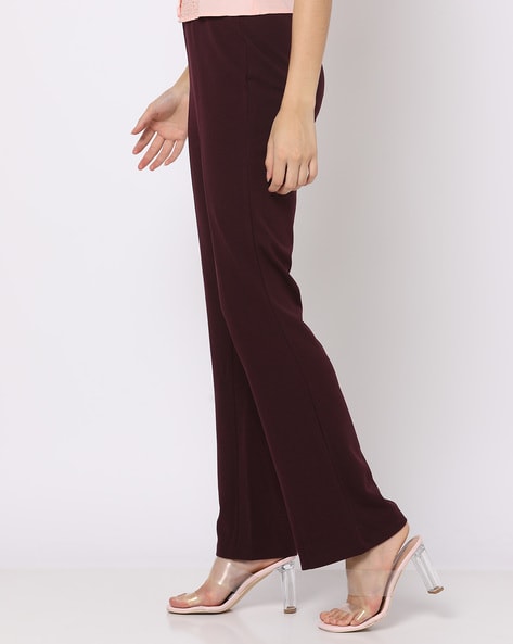 Pleat-Front Bootcut Trousers