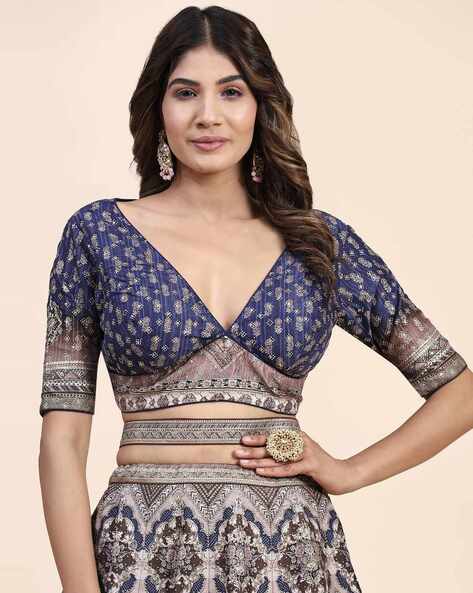 Buy Ira Soleil Indo-Western Flared Printed Reversible Lehenga with Zipper  Top, Graceful High & Low Waist Skirt, Printed Top with Circular Flared  Sleeves, Floral Pattern Exquisitely Designed - Grey - XL at