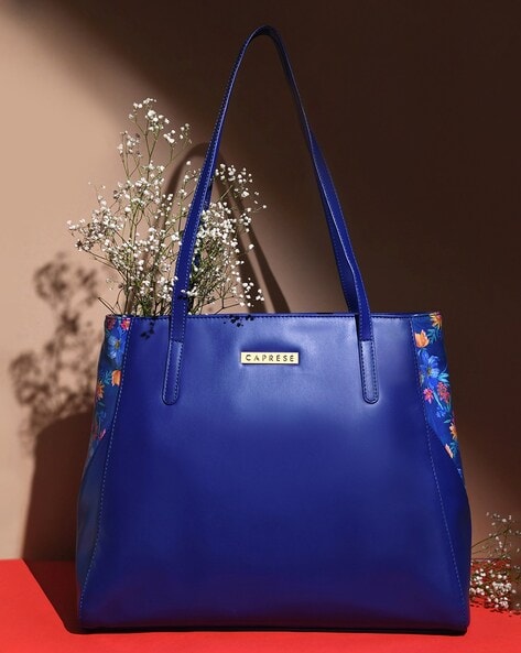 Buy CAPRESE Blue Faux Leather Womens Formal Large Tote Hand Bag | Shoppers  Stop