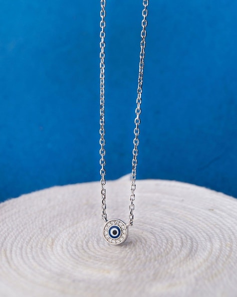 Women's Sterling Silver Necklace W/ 18k Gold Plated Evil Eye Pendant – Eye  Candy Los Angeles