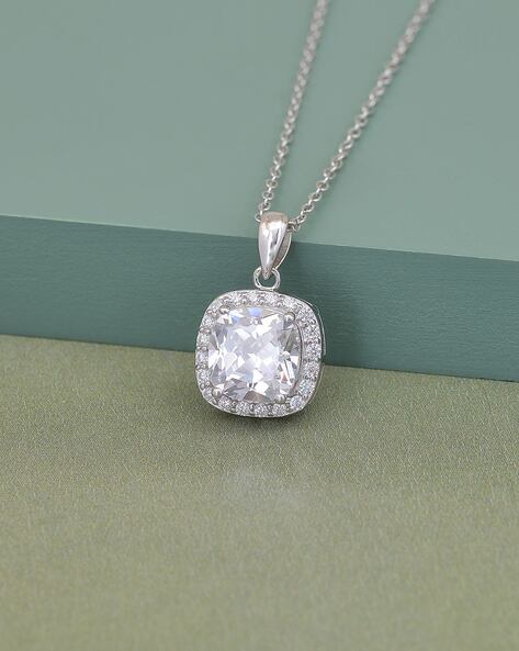 Cushion cut sale diamond pendant necklace