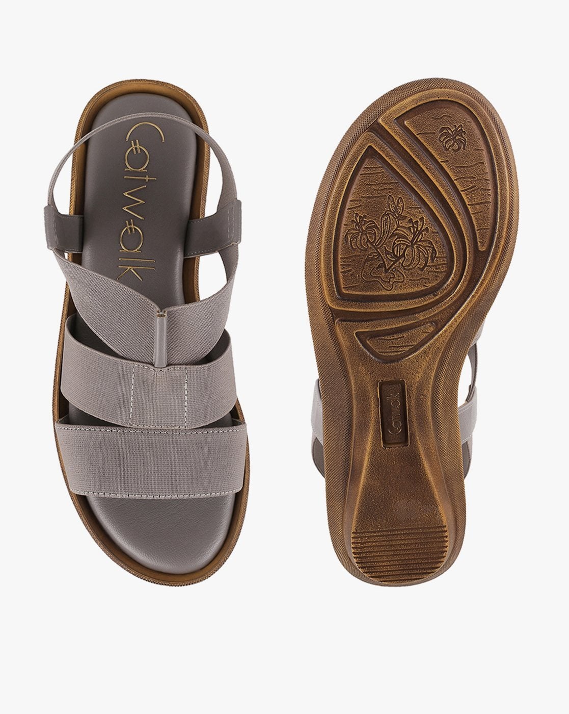 Buy CATWALK Gold Synthetic Slipon Womens Casual Sandals | Shoppers Stop