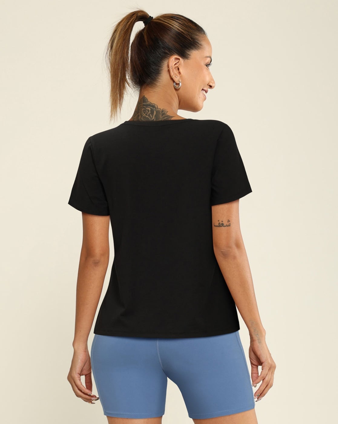 Buy Black Tshirts for Women by BLISSCLUB Online