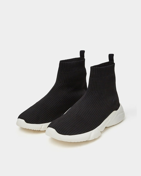 Boohoo Black Sock Style Trainers Boohoo Womens Wide Fit Faux Suede