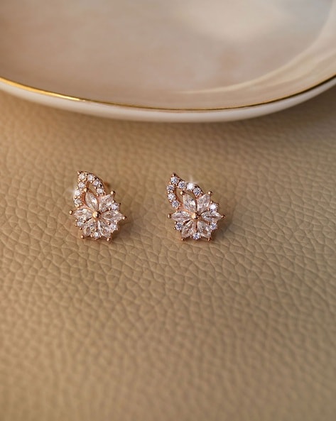 Pink Diamond Halo Earrings in 14K Rose Gold - Lab Grown Pink Diamond  Earrings