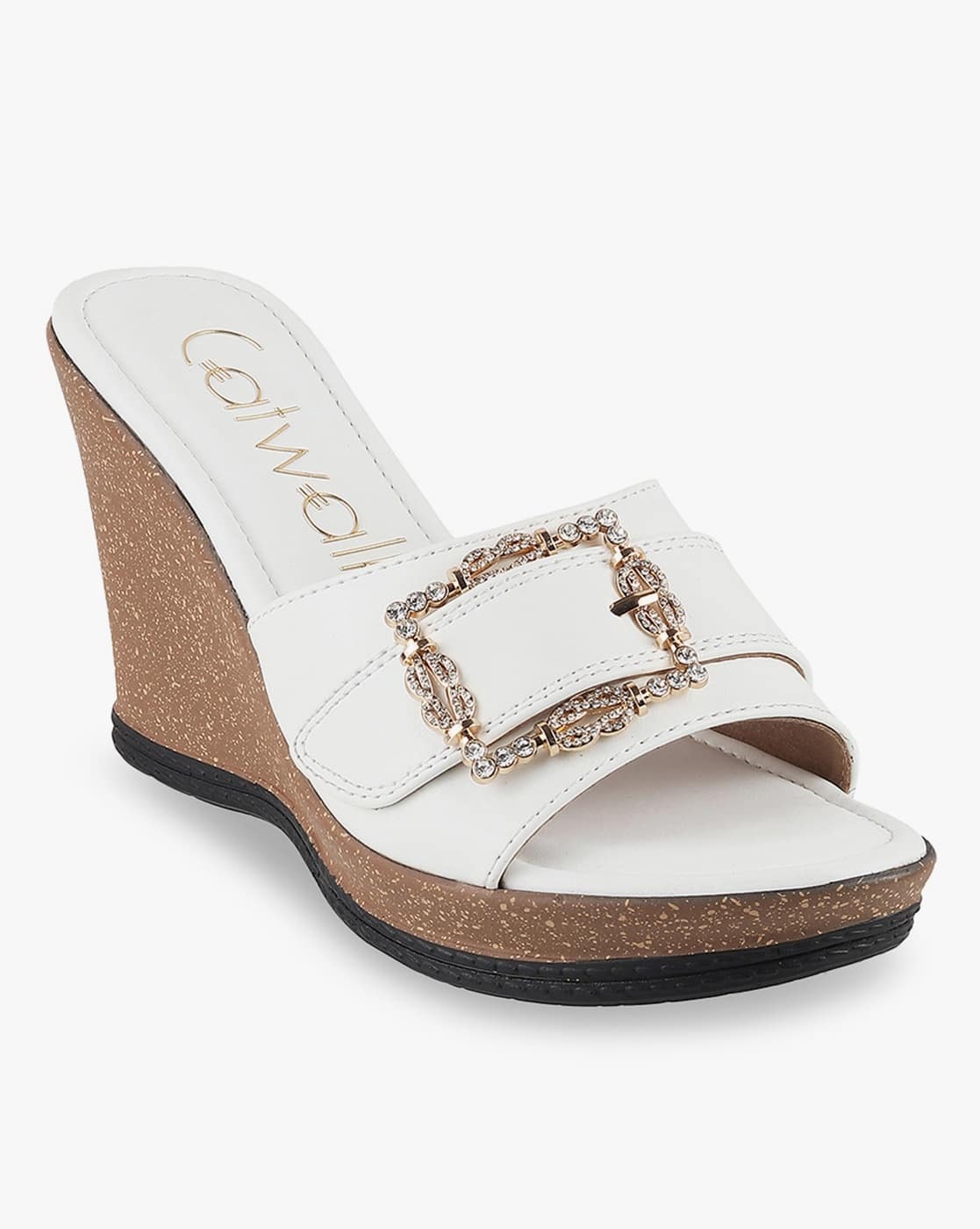 Women Wedges with Buckle Accent