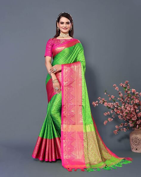 Bottle Green Saree For Women – Kaleendi