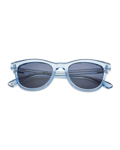 Monkstory Geometric Acetate Unisex Sunglasses - Transparent Blue