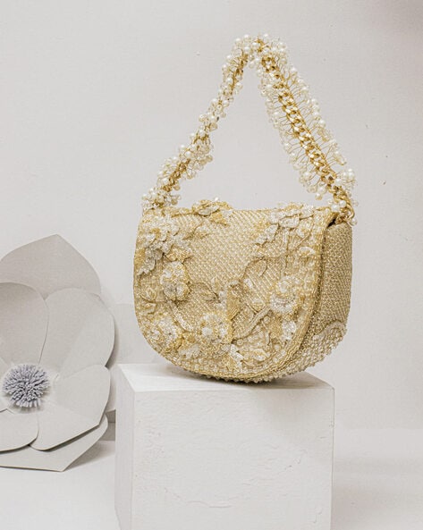 Reviews for Mochi Pink & Gold Toned Embellished Sling Bag - Handbags for  Women 14813278 | Myntra