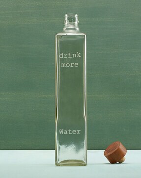 Buy Square glass water bottle with ceramic stopper Online - Ellementry