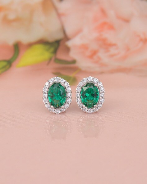 All Stacked Up Emerald Green Stud Earrings - JA7127710 - Fossil