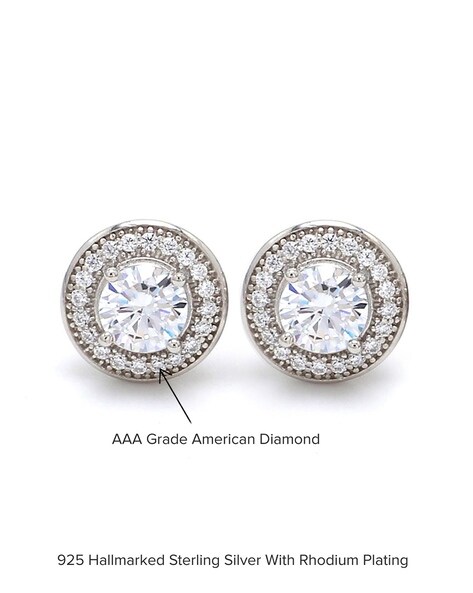 Diamond Halo Stud Earring Jackets 1/2 ct tw Round 14K White Gold | Jared