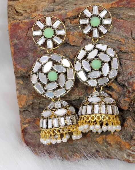 Indian Pista Green Kundan Earring, Jhumka/jhumki Earring,traditional Earring,bollywood  Wedding Jewelry,statement Big Earring,bridal Jewelry - Etsy