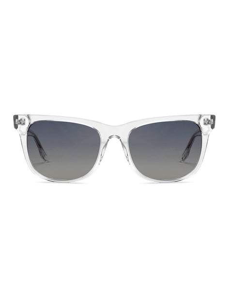 Ray-Ban Adult New Wayfarer Sunglasses,55mm,Matte Blue On Transparent/Light  Grey Gradient Dark Grey at Amazon Men's Clothing store