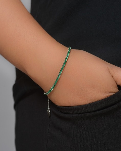 Emerald Bracelet - Princess 11.87 Ct. - 18K White Gold #J9754 | The Natural  Emerald Company