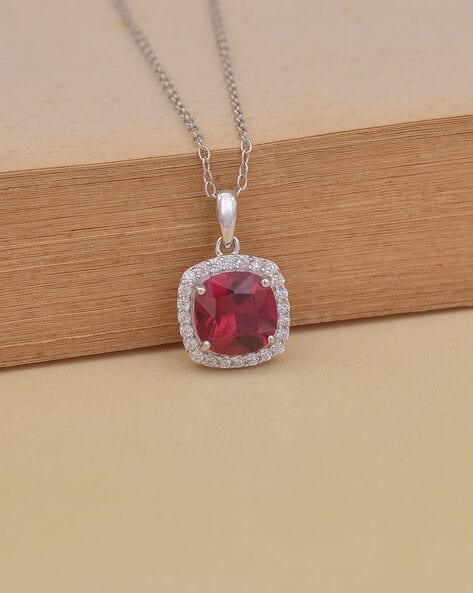 Natural Red Ruby Emerald Gemstone Pendant - Shraddha Shree Gems