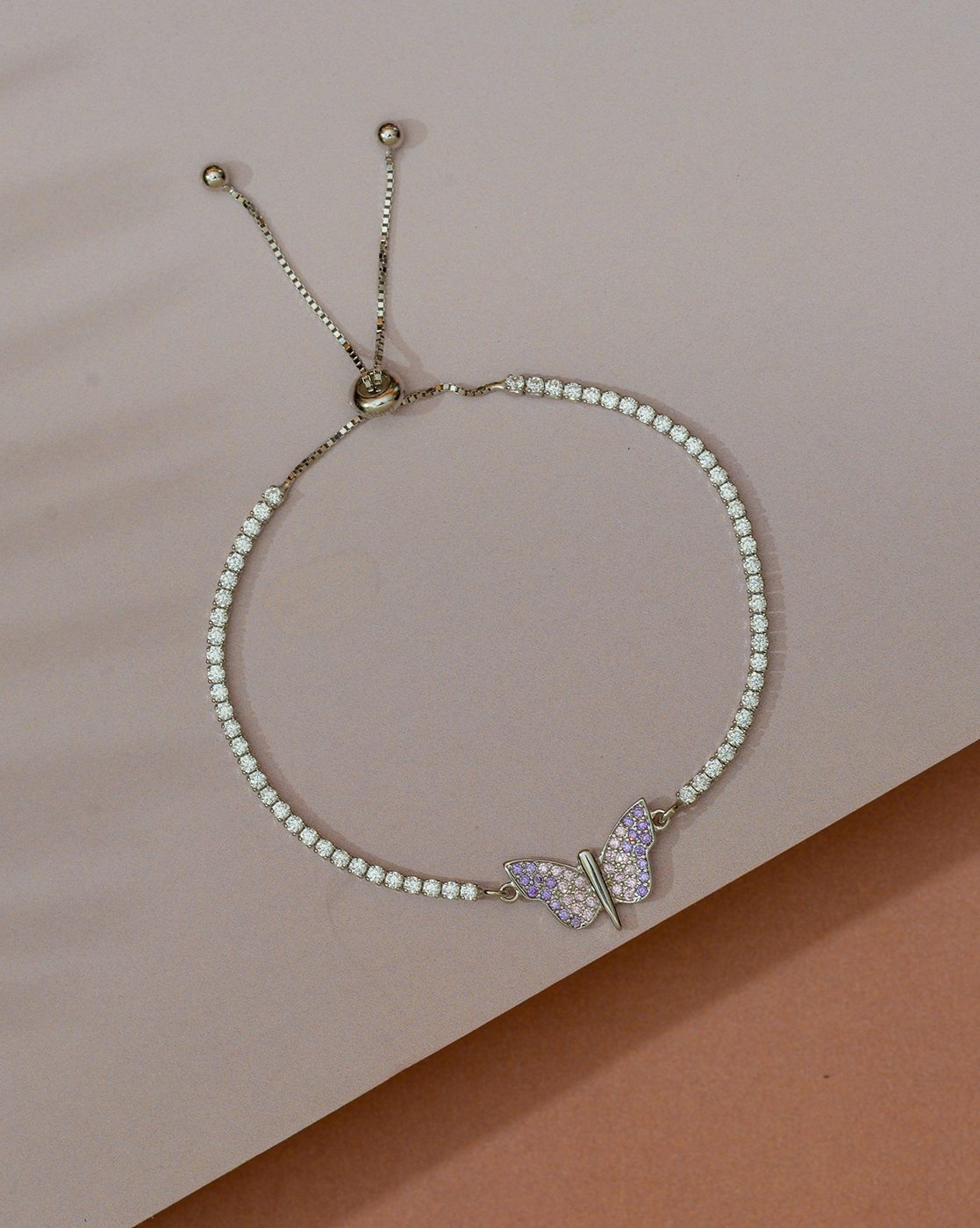 Ornate Jewels Bangle Bracelets And Cuffs : Buy 925 Sterling Silver American  Diamond Adjustable Butterfly Bracelet for Women Girls Free Size  Online
