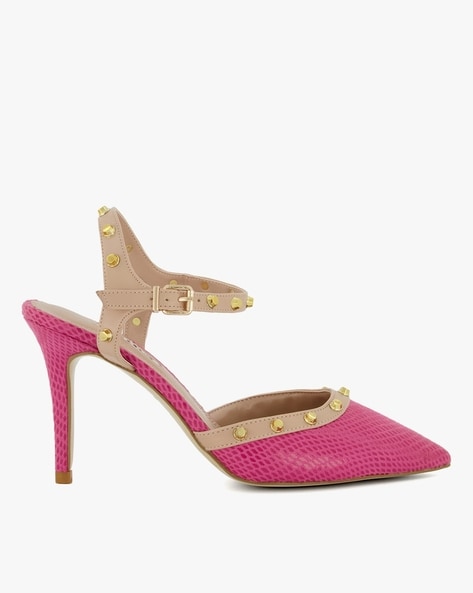 Dune London Caylee Pink-Reptile Synthetic Courts