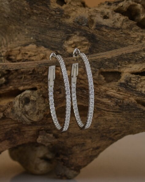 Double Row Baguette Diamond Hoop Earrings - 630C1DAADFGERWG – Droste's  Jewelry Shoppes