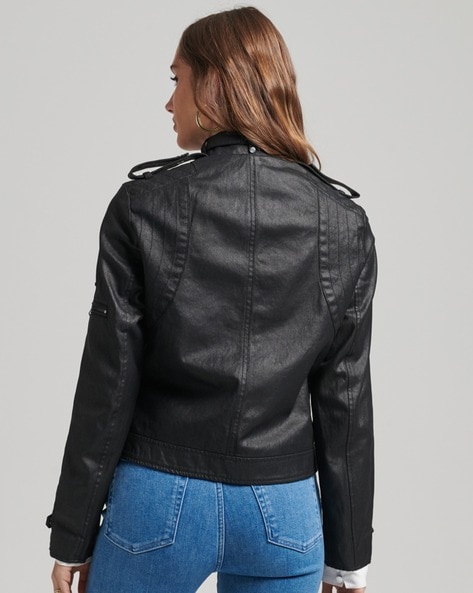 Coated deals moto jacket