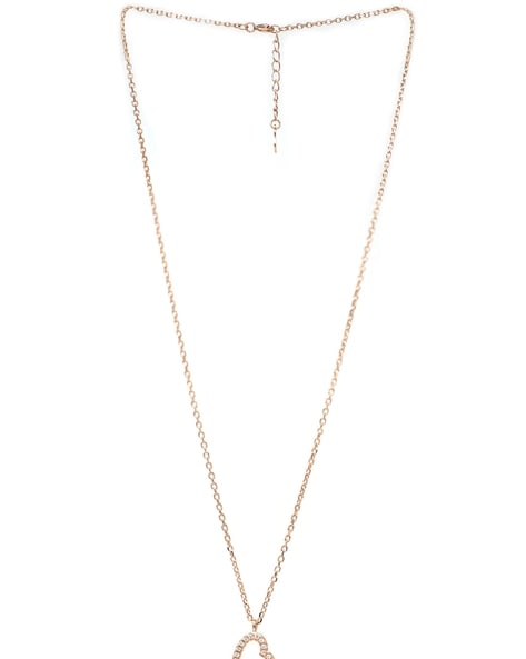 Buy Slip On Heart Rose Gold Plated Sterling Silver Pendant Chain Necklace  by Mannash™ Jewellery