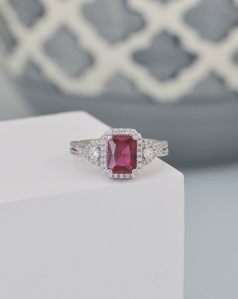 Platinum Ruby and Diamond Three Stone Ring | Michael Lynes Specialist  Independent Jewellers