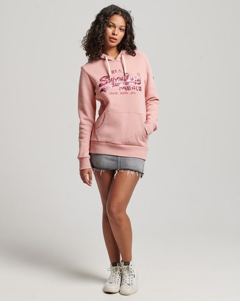 Superdry hoodie clearance pink