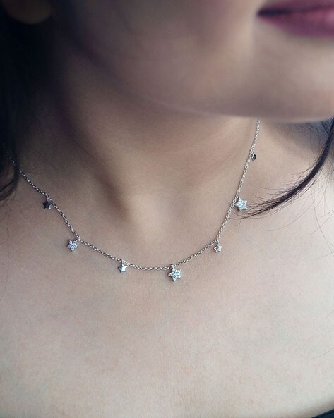 Buy Multilayer Starry Charm Delicate Sterling Silver Necklace by Mannash™  Jewellery
