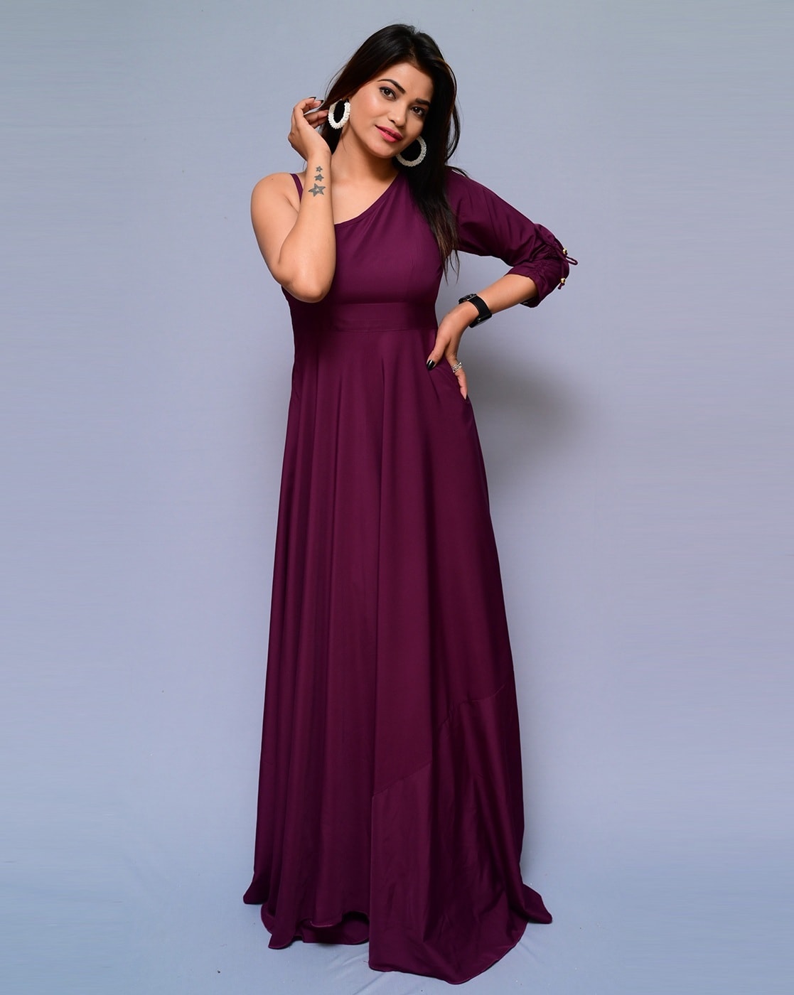 Maroon purple hot sale dress