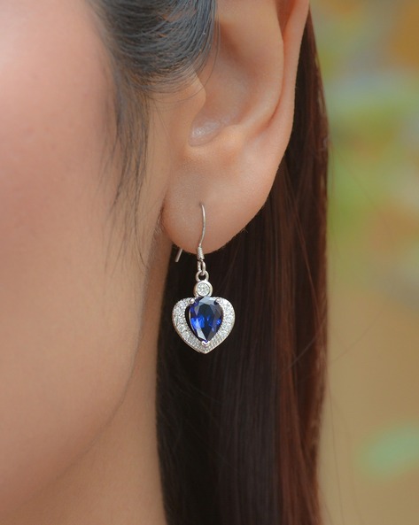 Blue sapphire on sale heart earrings