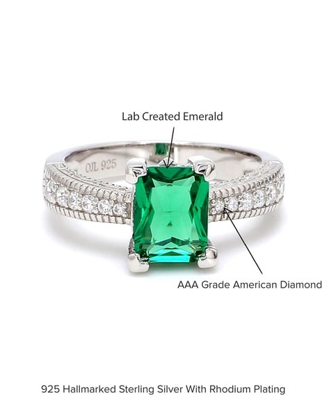 Emerald octagon online ring