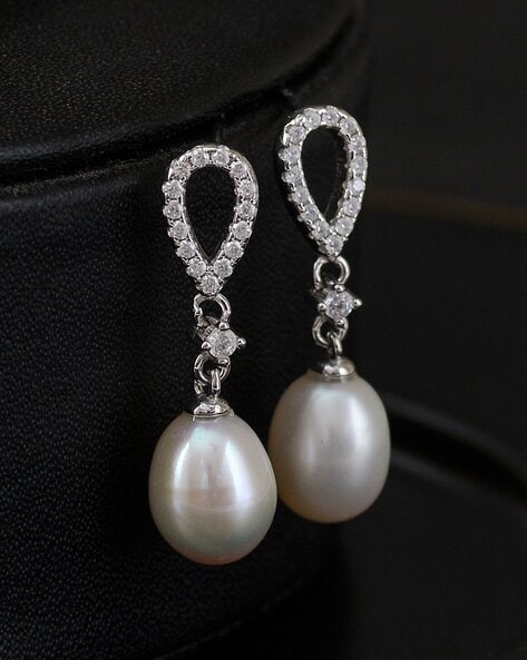 AAA Big Freshwater Pearl Drop Earrings With Crystal Wedding Jewelry Br –  Huge Tomato