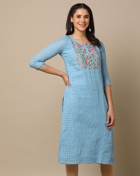 Checkered hotsell cotton kurtis