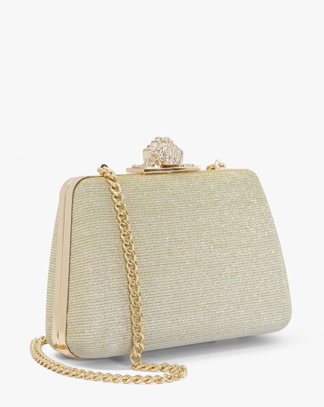 Dune gold discount clutch bag sale