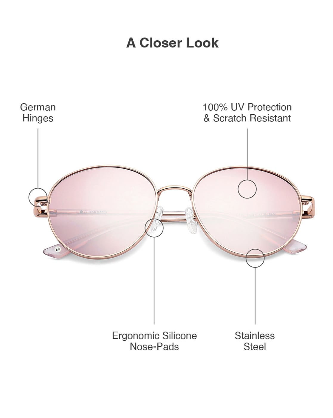 Trendy Round Sunglasses Rose Gold | Anne Klein