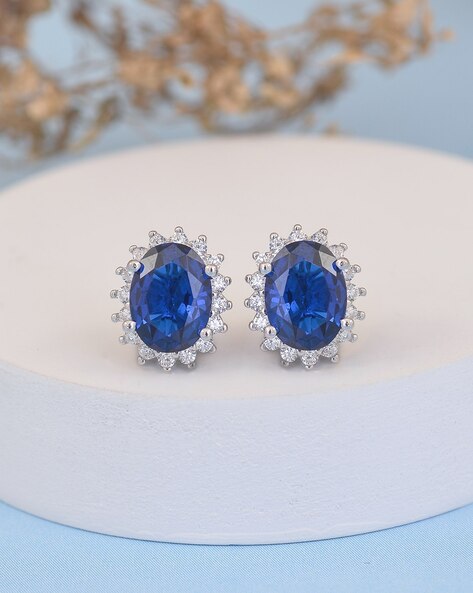 Gold Plated Blue Sapphire & Pearls Set | Sober & Elegant Jewelry