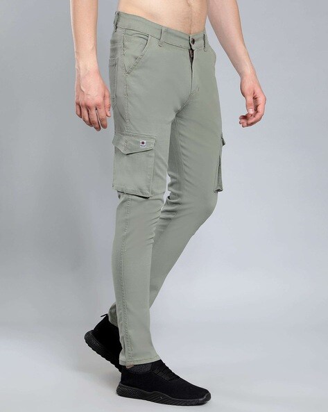 Born Tough Momentum Fitted Cargo Gym Workout Jogger Pants for Men Military  Green