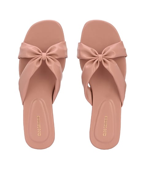 Slip on bow cheap sandals