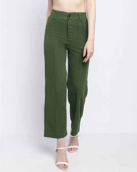 Straight Fit Flat-Front Trousers