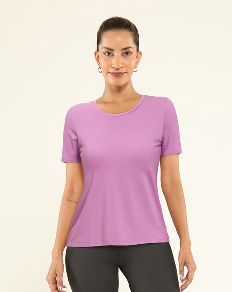 Buy Lavender Tshirts for Women by BLISSCLUB Online