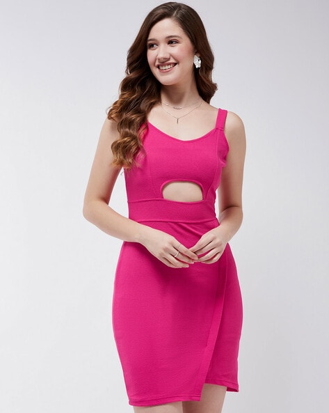 Captivating Cuteness Pearl Mesh Bodycon Dress (Pink) · NanaMacs