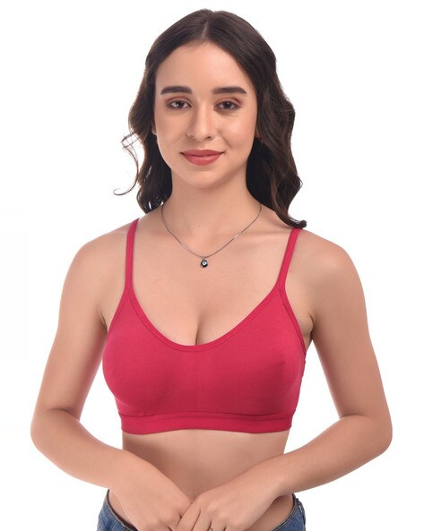 Viral Girl Women's Peach-Pink Padded Silp-on Active Sports Bra (Removable  pad) (Pink)