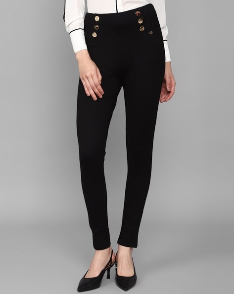 Buy ALLEN SOLLY Stripes Polyester Regular Fit Women's Pants | Shoppers Stop
