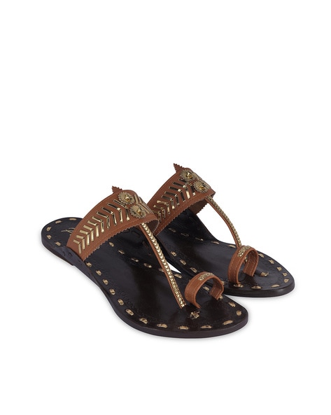 Buy Tan Flat Sandals for Women by PAIPOSH Online Ajio