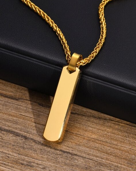 Personalized Initial Bar Necklace for Men with Custom A-Z 26 Letter Pendant  | eBay