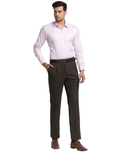 How to Wear a Pink Shirt with Style | Pink shirt men, Brown shoes outfit,  Grey pants brown shoes